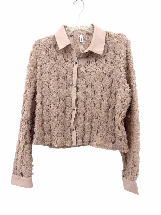 glam Tops - glam Blush Textured Floral Button-Up Blouse NWT